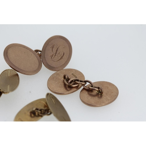 469 - Two pairs of 9ct gold cufflinks, 13.2g