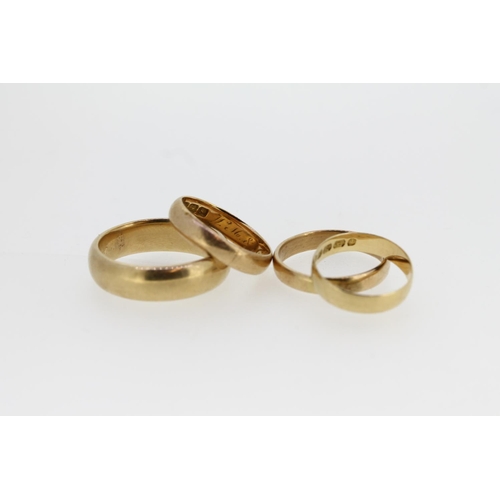 471 - Four 18ct gold wedding bands, 24.7g.