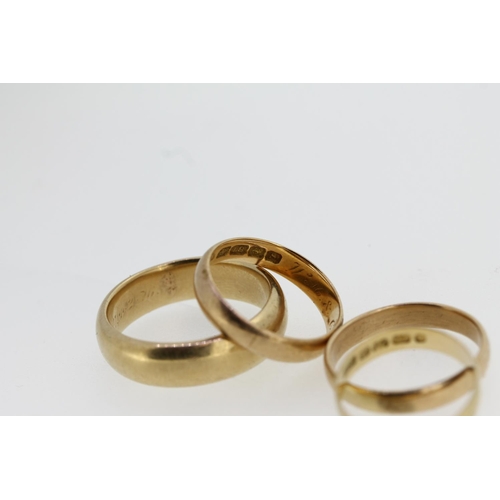 Four 18ct gold wedding bands, 24.7g.