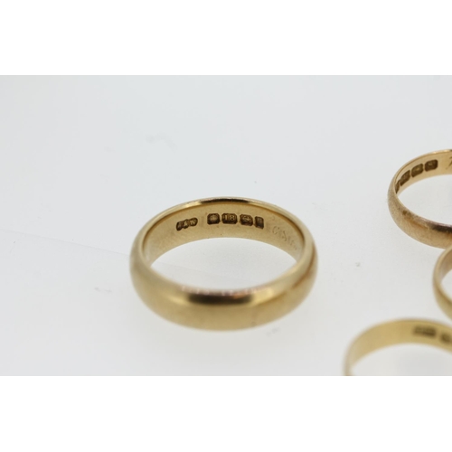 471 - Four 18ct gold wedding bands, 24.7g.