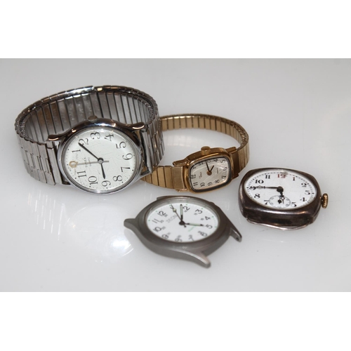 Vintage silver trench watch style wristwatch head a Timex Quartz wristwatch Zeon wristwatch head a