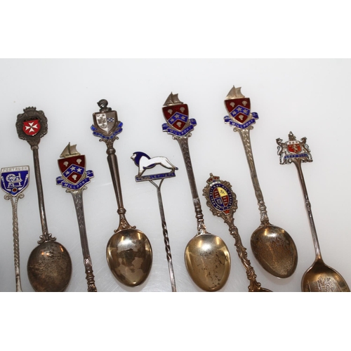 606 - Hallmarked and continental silver teaspoons, gross 199g.