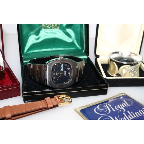 614 - Wristwatches to include a Gents Rotary Automatic, Gents Rotary Quartz, Ladies Rotary 3ATM quartz and... 