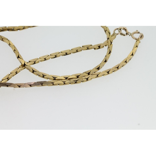 530 - 9ct gold box link necklace, 10.0g.