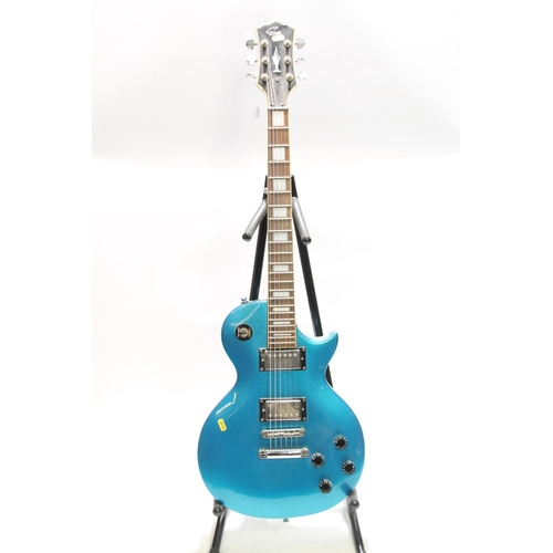 405 - Gould six string electric guitar in metallic blue.