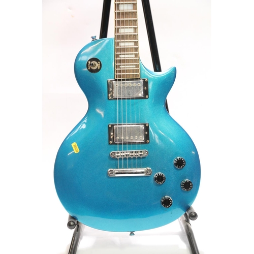 405 - Gould six string electric guitar in metallic blue.