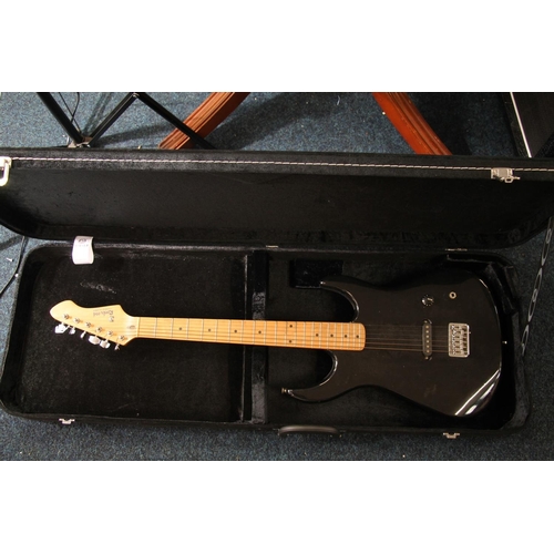 412 - Rockwood by Hohner six string electric guitar in fitted case.