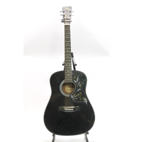 421 - Hondo model H124B-HM six string acoustic guitar.