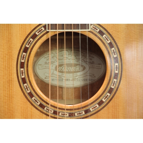 424 - Washburn WD10SCE NAT six string acoustic guitar, serial number CC120415897.