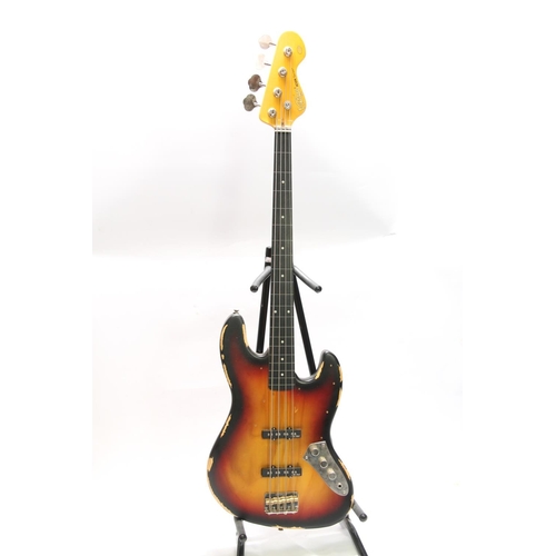 450 - Vintage Icon Series VJ74 four string electric bass guitar, serial number 114070824, in carrying case... 