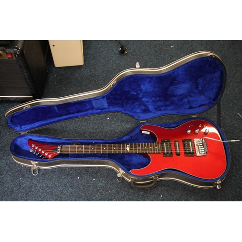 452 - Marlin Loner six string electric guitar, serial number 7081848, in carrying case.