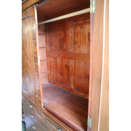 738 - Victorian mahogany linen press.