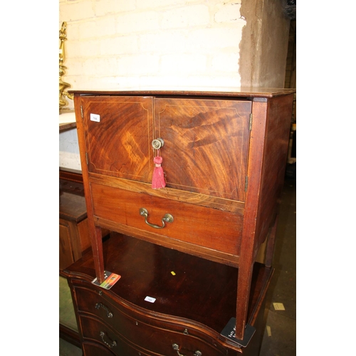 744 - Edwardian cabinet with under tier drawer, 74cm.