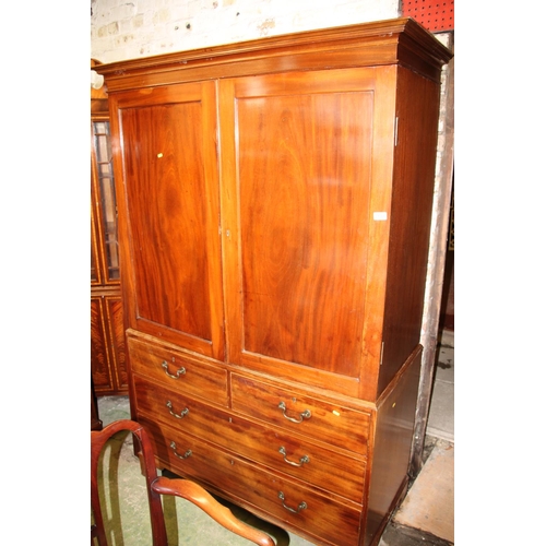 753 - Victorian linen press.