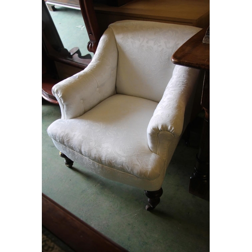 789 - Victorian upholstered armchair 73cm high.