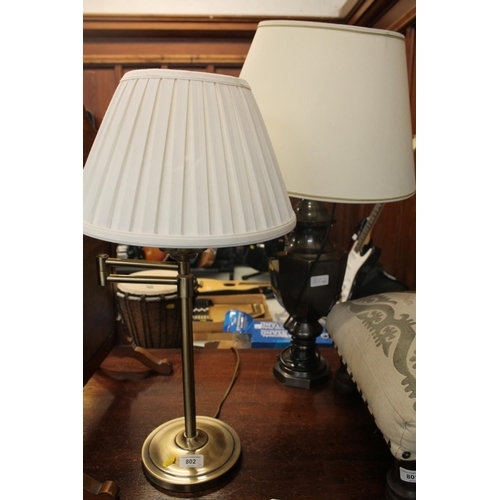 802 - Two metal table lamps.