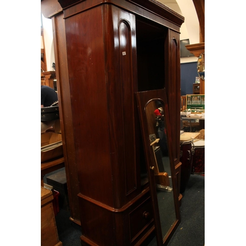 805 - Late Victorian mahogany single door wardrobe.