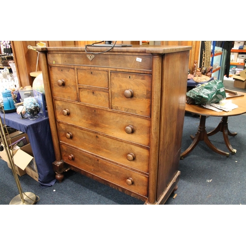 819 - Victorian mahogany Scotch chest of drawers, 146cm high.