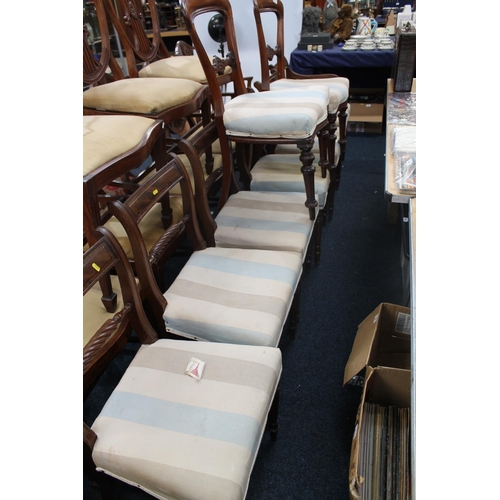 833 - Six Edwardian dining chairs and two others