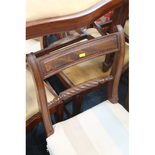 833 - Six Edwardian dining chairs and two others