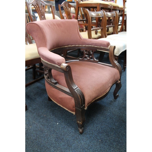 835 - Edwardian upholstered armchair