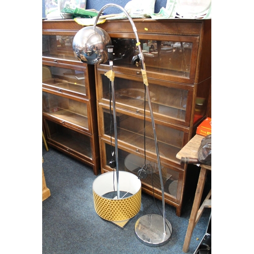 817 - Chromed standard lamp, and another chromed free standing lamp.