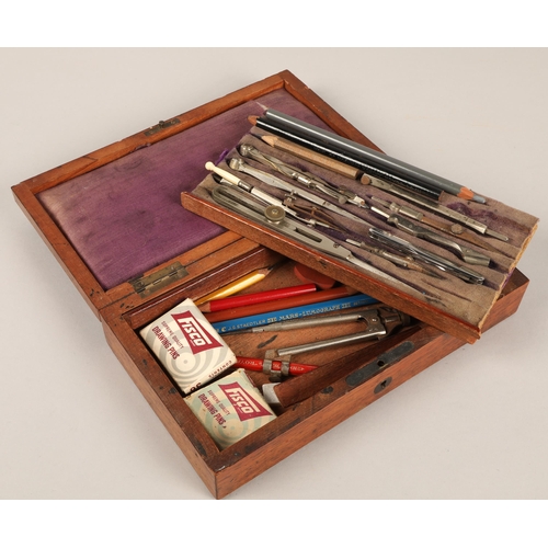 216 - Boxed sationery kit to include compass, pencils, pocket knife, etc