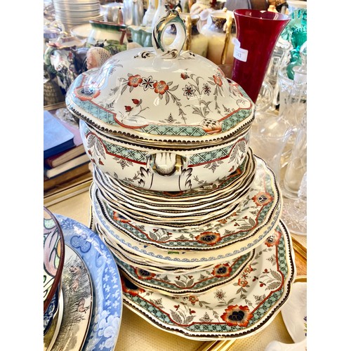 342 - Royal Doulton part dinner service, blue and white circular dish, CPC jug and a Doulton plate etc.