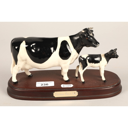 236 - Beswick Friesian cow & calf on stand