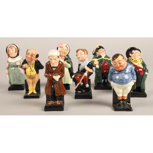 244 - Eight Royal Doulton miniature Dickins figures, including Fat Boy, Scrooge, Pickwick, Mrs Bardell, Bu... 