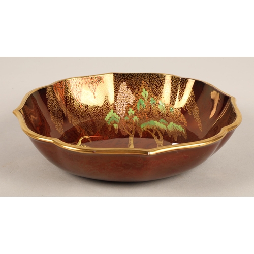 255 - Carlton Ware Rouge Royale bowl with bird design