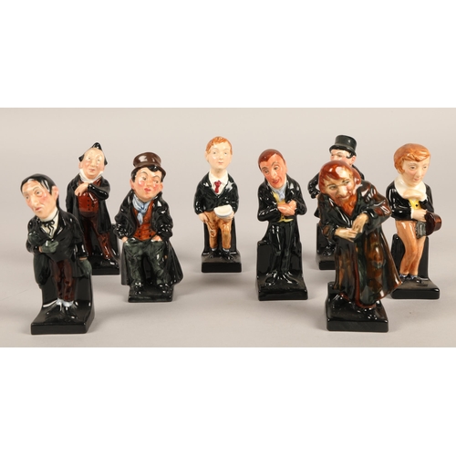 257 - Eight Royal Doulton Dickens character figures including Artful Dodger, Oliver Twist, etc