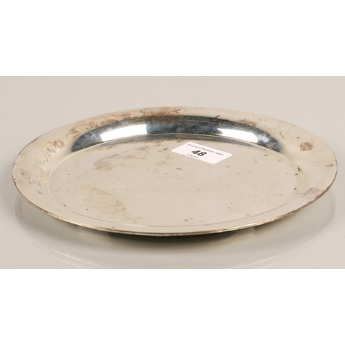 48 - Silver dish, London 1918, 300g, 20.5cm diameter