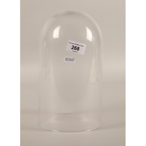 268 - Glass display cloche dome, approx 25cm h