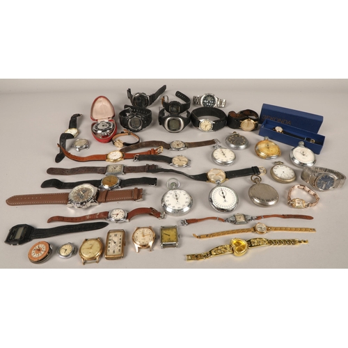 282 - Assorted men's wristwatches and pocket watches to include Accurist, Quartz, Timex, etc