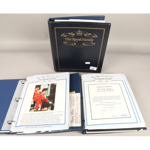 302 - Three stamp albums containing various Commonwealth stamps commemorating Royal anniversaries