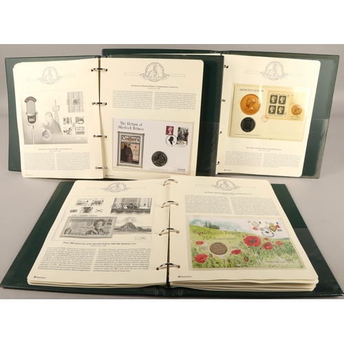 303 - Three albums containing various first-day covers and commemorative coins