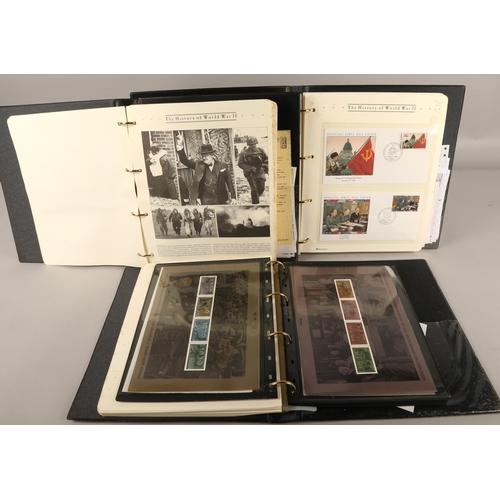 305 - Three albums containing various 'The History of World War II' first day covers and commemorative coi... 