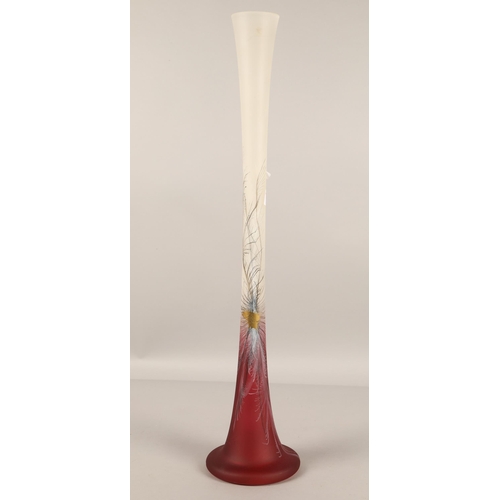 354 - Modern glass vase bottle vase of slender form. 62cm