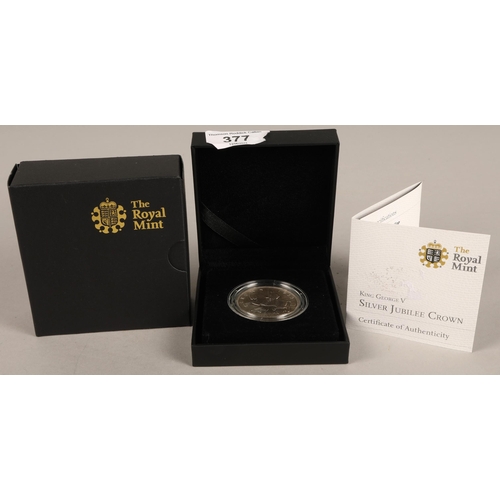 377 - Royal Mint King George V Silver Jubilee  Crown, with box and certificate of Authenticity also  Princ... 