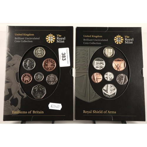 383 - Royal Mint Brilliant Uncirculated Coin Collection Royal Shield of Arms and Emblems of Britain