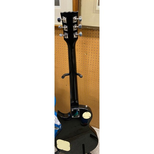 637 - Encore black electric guitar, overall length 99 cm