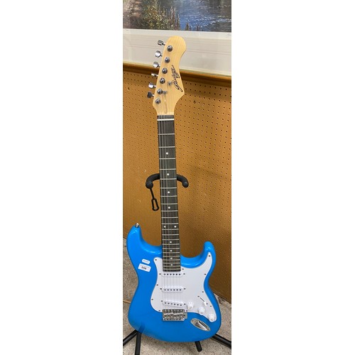 638 - Johnny Brook blue electric guitar, overall length 98 cm.