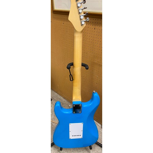 638 - Johnny Brook blue electric guitar, overall length 98 cm.