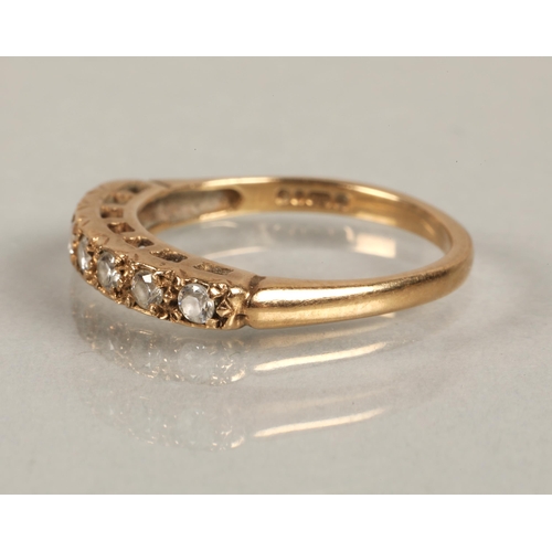 223 - 9ct gold ring set with white gems, ring size K, 1.6g