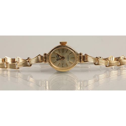 225 - RJW 9ct gold ladies wrist watch, 7.8g