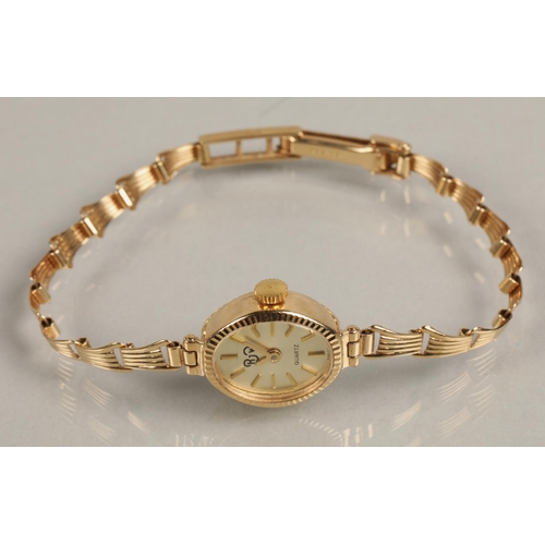 225 - RJW 9ct gold ladies wrist watch, 7.8g