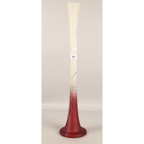 354 - Modern glass vase bottle vase of slender form. 62cm