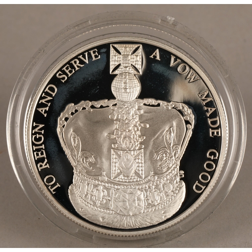 372 - Royal Mint The 60th Anniversary of The Queen's Coronation UK £5 silver proof coin with box and certi... 