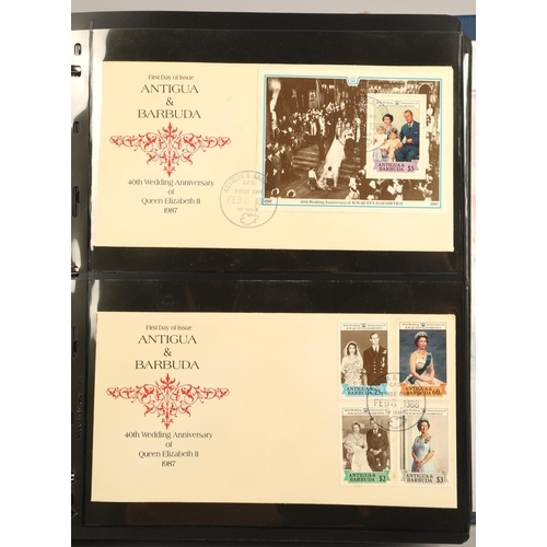 302 - Three stamp albums containing various Commonwealth stamps commemorating Royal anniversaries